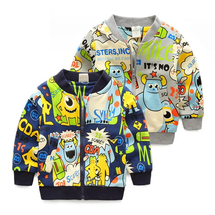 

New Arrival Boys Jackets Long Sleeve Kids Boys Cartoon Printed Winter Clothes High Quality Outerwear Baseball Jacket Cool Coat