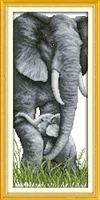 the elephant mother and son 2 cross stitch kit 14ct 11ct pre stamped canvas embroidery diy handmade needlework