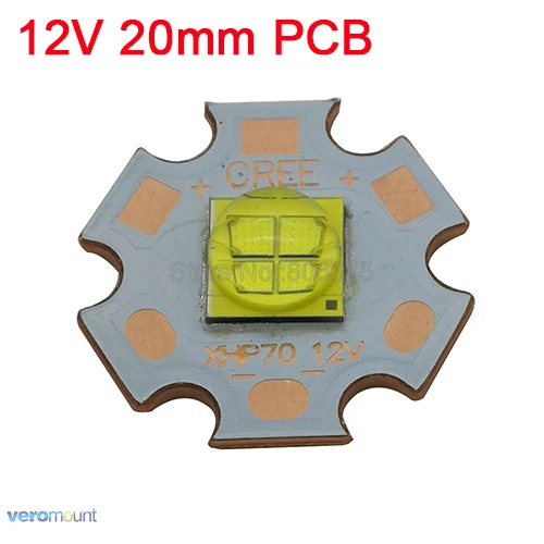 12V 20mm PCB 20 Вт 7070 6 в или 12 В 6500 к холодный белый Светодиодный излучатель высокой мощности на 16 мм 20 мм медной печатной плате вместо Cree XHP70 XHP70.2 светодиодный Диод - Испускаемый цвет: 12V 20mm PCB
