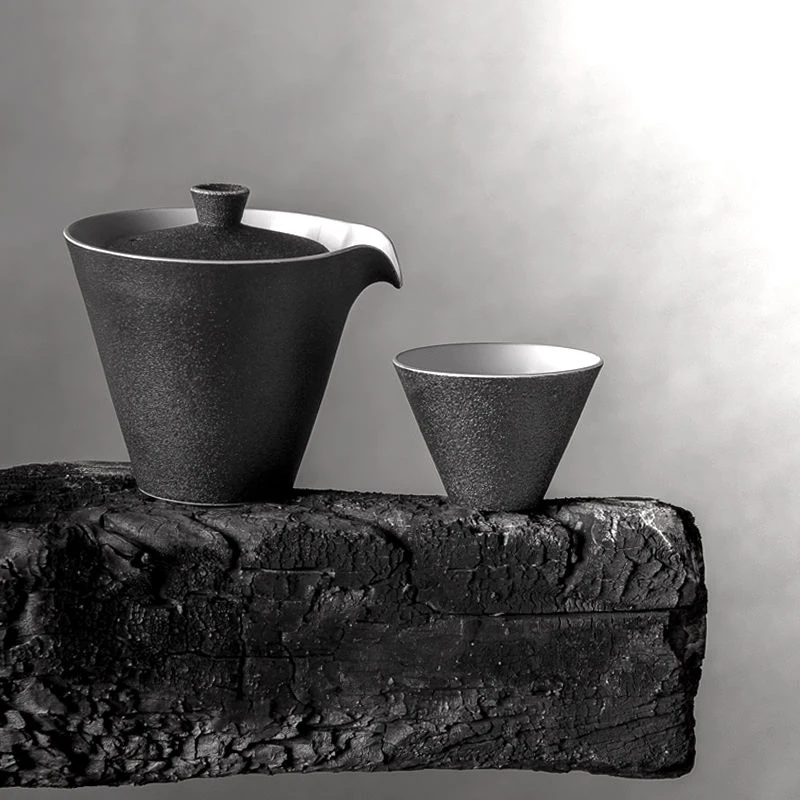 Японский черный дзен грубая керамика путешествия Чай Наборы для ухода за кожей