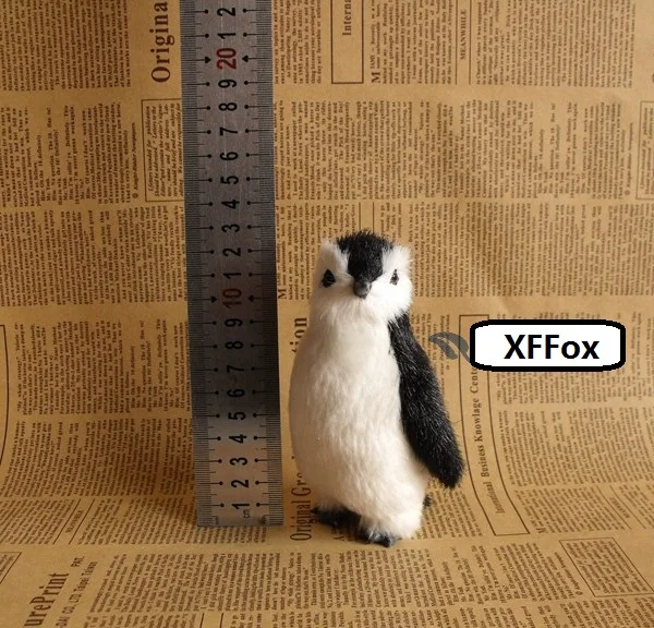 

Маленькая модель пингвина, пластиковая и меховая Милая Реалистичная кукла пингвина, подарок около 12x 6xx8cm xf0742