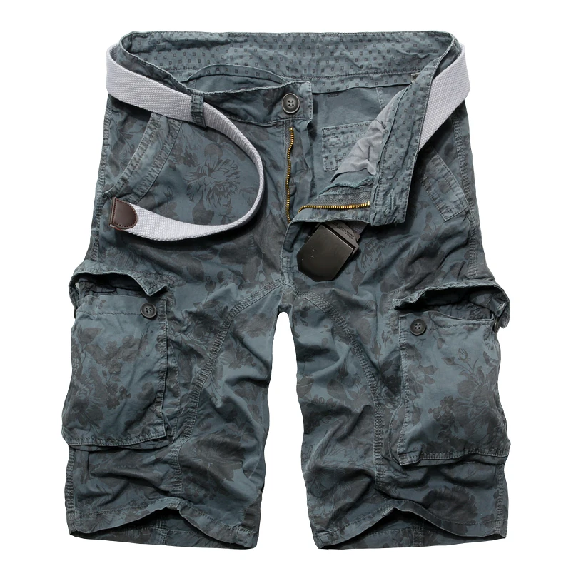 LANBAOSI 2018 мужские повседневные шорты из хлопка с цветочным принтом Карго короткие