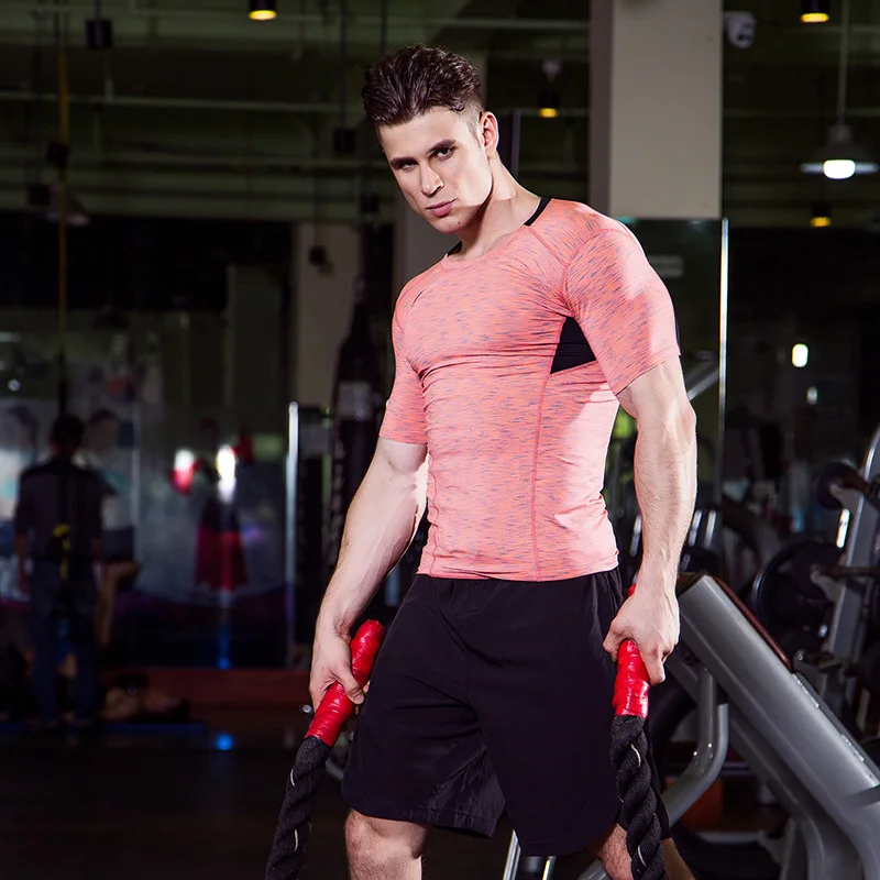 YD компрессионная быстросохнущая футболка бег колготки Мужская фитнес