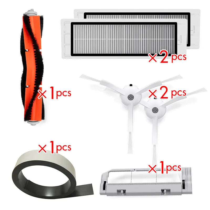 Package 2 Оригинальная вакуумная часть Xiaomi, HEPA фильтр, основная щетка, инструмент для чистки, боковая щетка для пылесоса mijia/roborock - Цвет: Package 2