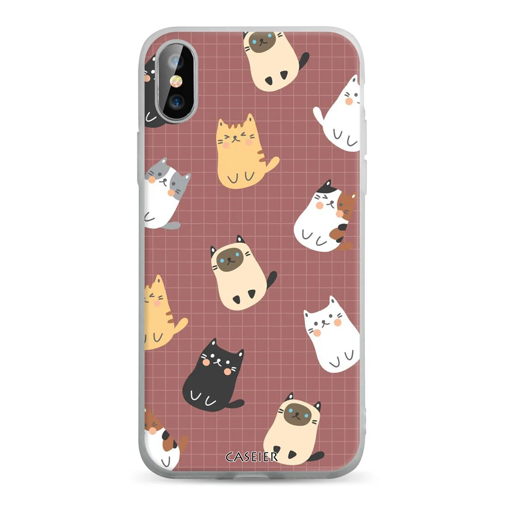 03 Чехол IER прекрасный котенок чехол для телефона для iphone X XS MAX XR 7 8 чехол с кошкой для iphone 7 8 6 6s 5 5S se задняя крышка Fundas Coque Capa - Цвет: 03