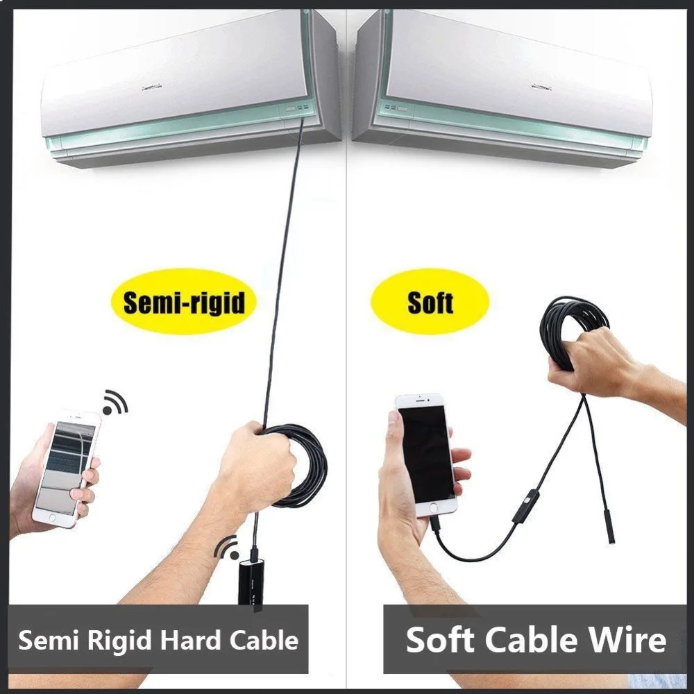 1200P HD WiFi эндоскопа камера Водонепроницаемый Android USB софтпровод жесткий Hardwire