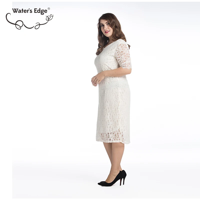 Элегантный плюс Размеры Для женщин кружевное платье 2018 лето-осень выдалбливают