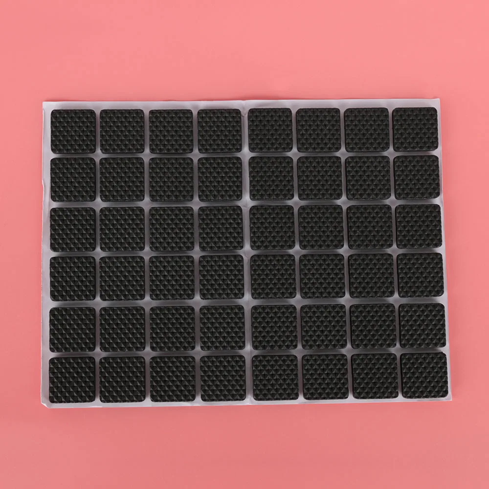 Square 48 шт Non-slip самостоятельно самоклеящаяся фурнитура Накладка для настольного подставки для ножек стула круглый квадратный диван ножка стула липкий коврик защита для пола коврик - Цвет: Square
