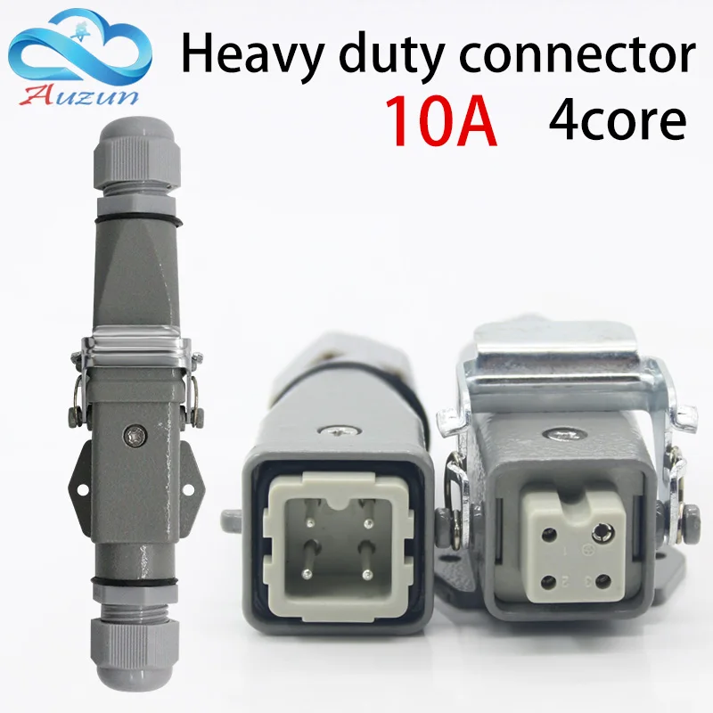 

Heavy-duty connector 4 (3 + 1) 10A 250V ha-005-4 is Horizontal joint screw foot connection