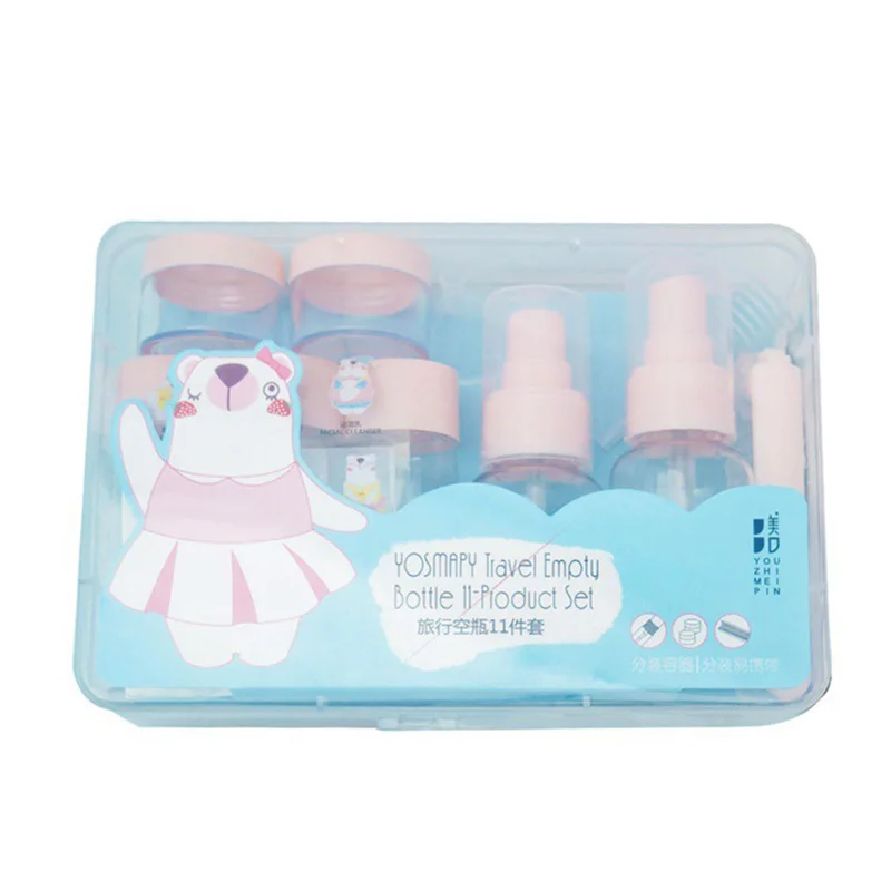 11 шт. розовая портативная дорожная бутылка Прозрачный флакон с пульверизатором