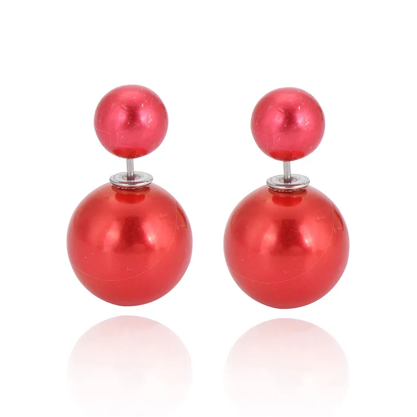 10 пара/лот красивые круглые серьги-гвоздики с двойными шариками женские милые