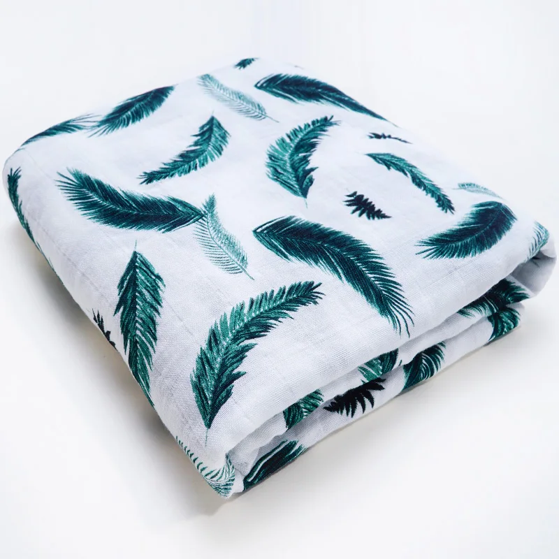 Feather Одеяла для новорожденных пеленание детское банное полотенце детское обертывание муслин пеленки мультфильм постельные принадлежности, рисунок с животными набор коляска Детские аксессуары - Цвет: Feather