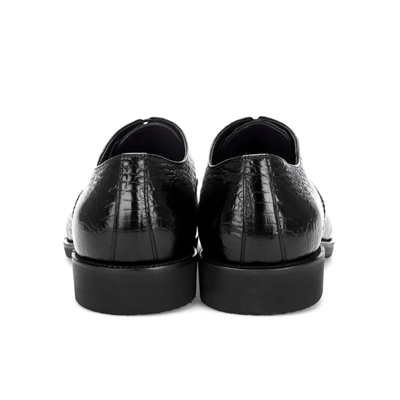 Мужские туфли оксфорды из 100% натуральной кожи черные ручной работы в итальянском