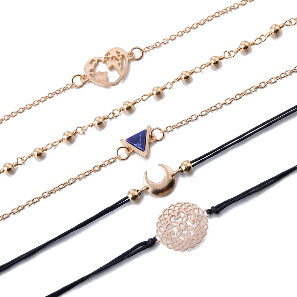 5 шт браслет набор для женщин партии легкий гальванический сплав манжеты