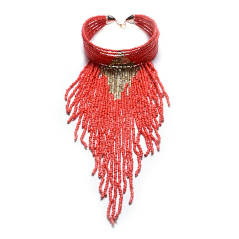 Женская винтажная разноцветная подвеска BK длинное ожерелье с кисточками в