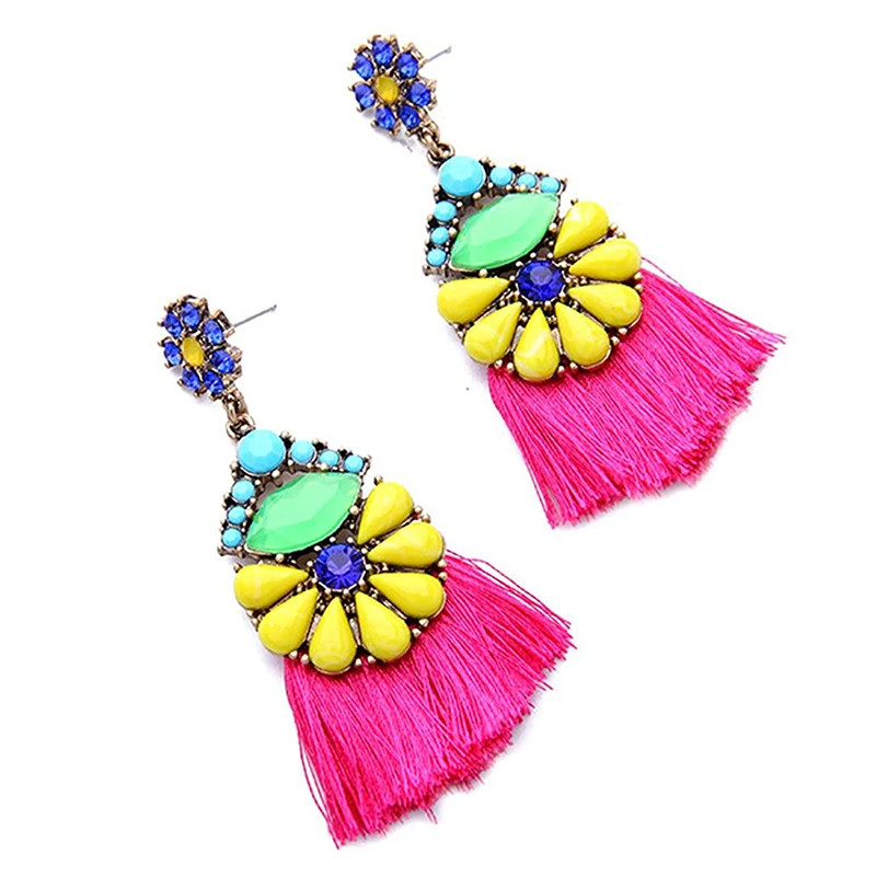 Короткое платье Кисточкой падение/Длинные висячие серьги с Стразы