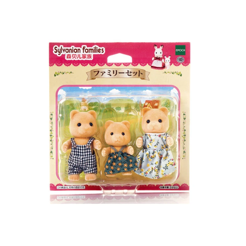 Набор для всей семьи Sylvanian 3 шт. медведи кукольный домик меховая фигурка игрушка