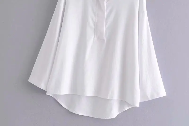 Женская модная базовая белая льняная рубашка блузка женские со стоячим