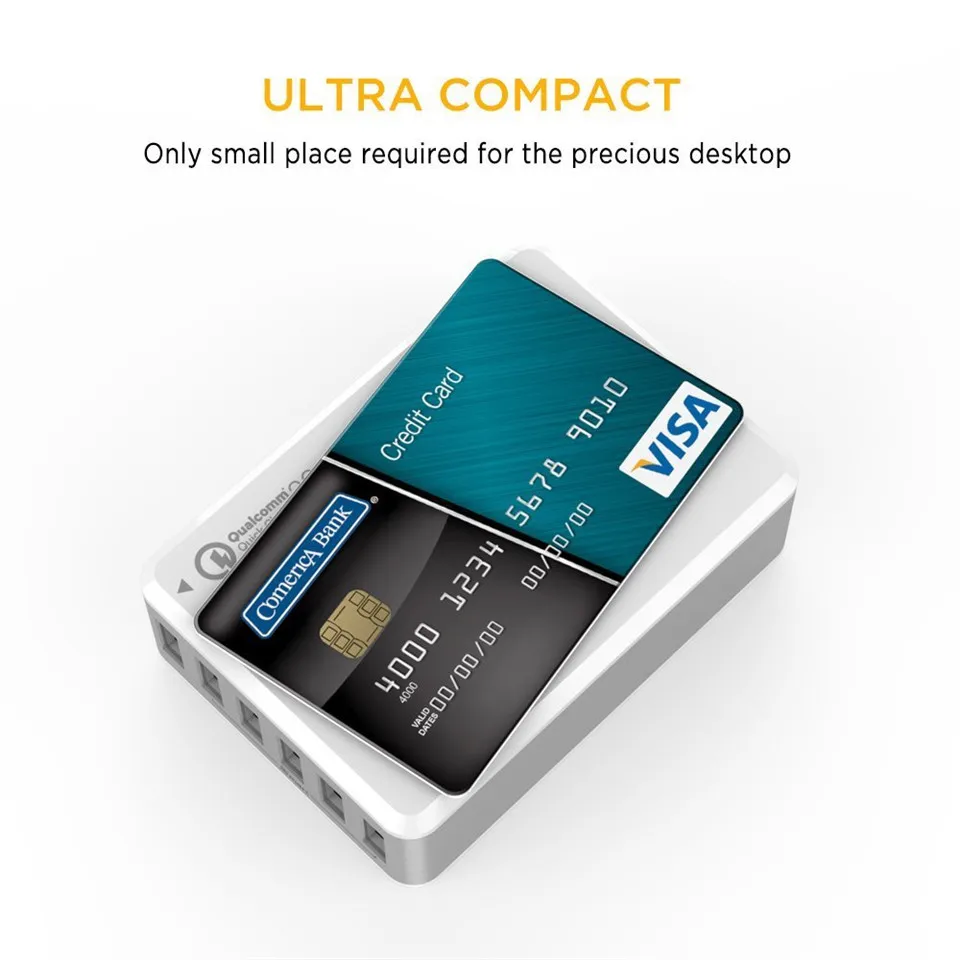 [Quick Charge 2 0] EasyAcc 50 Вт USB Зарядное устройство 6-Порты и разъёмы настольная зарядная