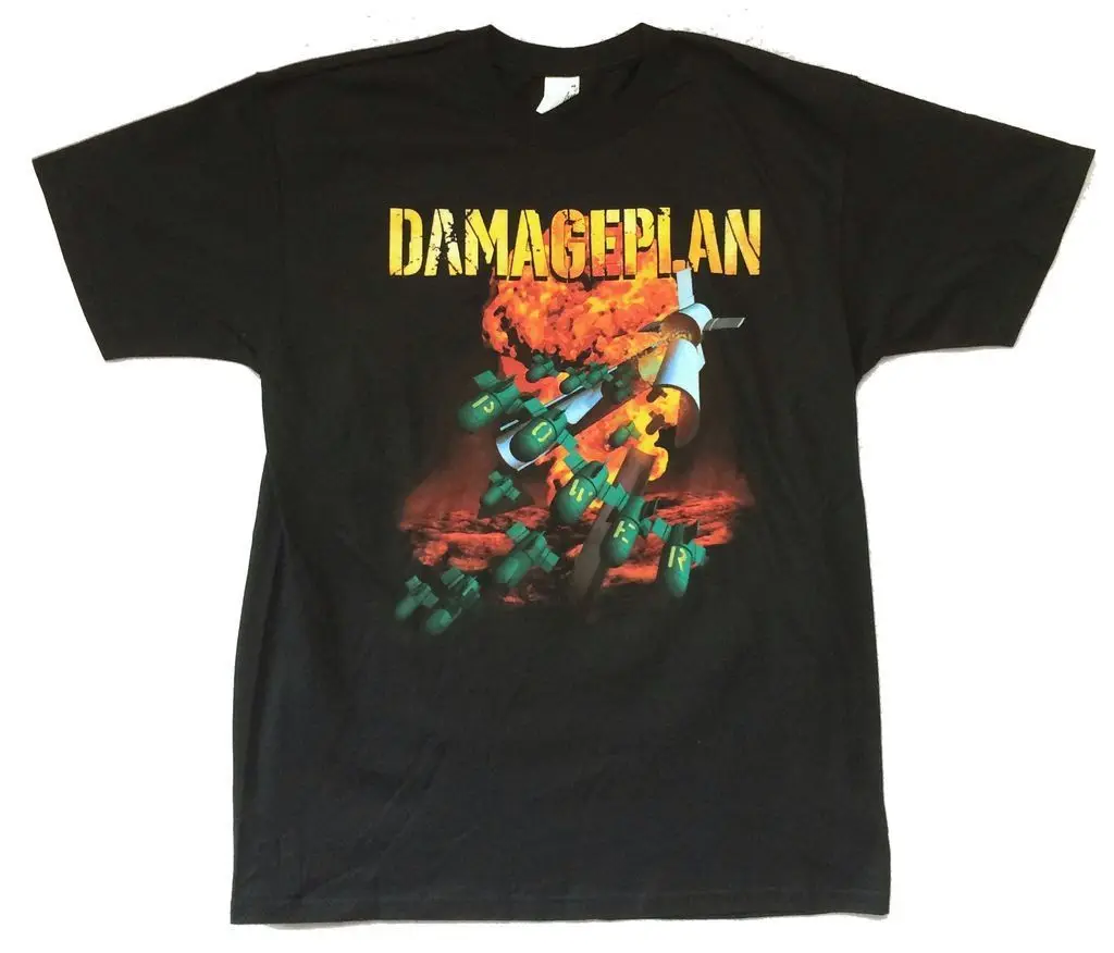 

Damageplan Bombs New Found Power Tour Black T Shirt New Official Dimebag 100% Cotton Brand New T-Shirts Top Tee