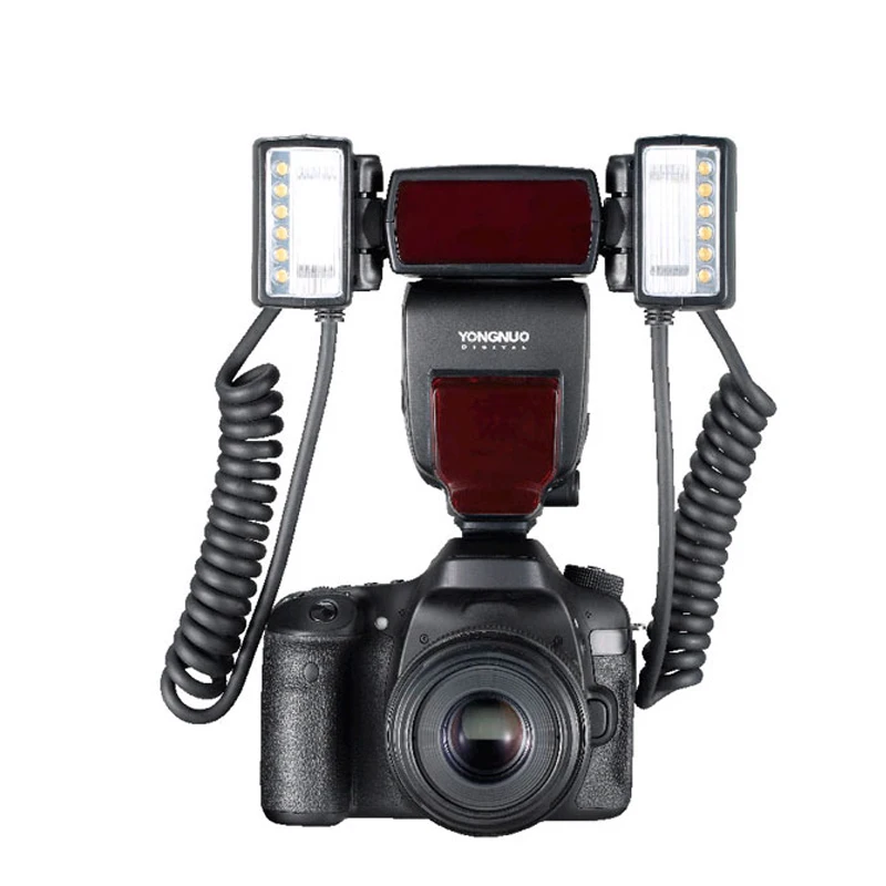 Yongnuo YN24EX E-TTL Макро Вспышка Speedlite для Canon EOS1Dx 5D3 5D4 6D2 R5 90D камеры с 2 шт. вспышки + 4