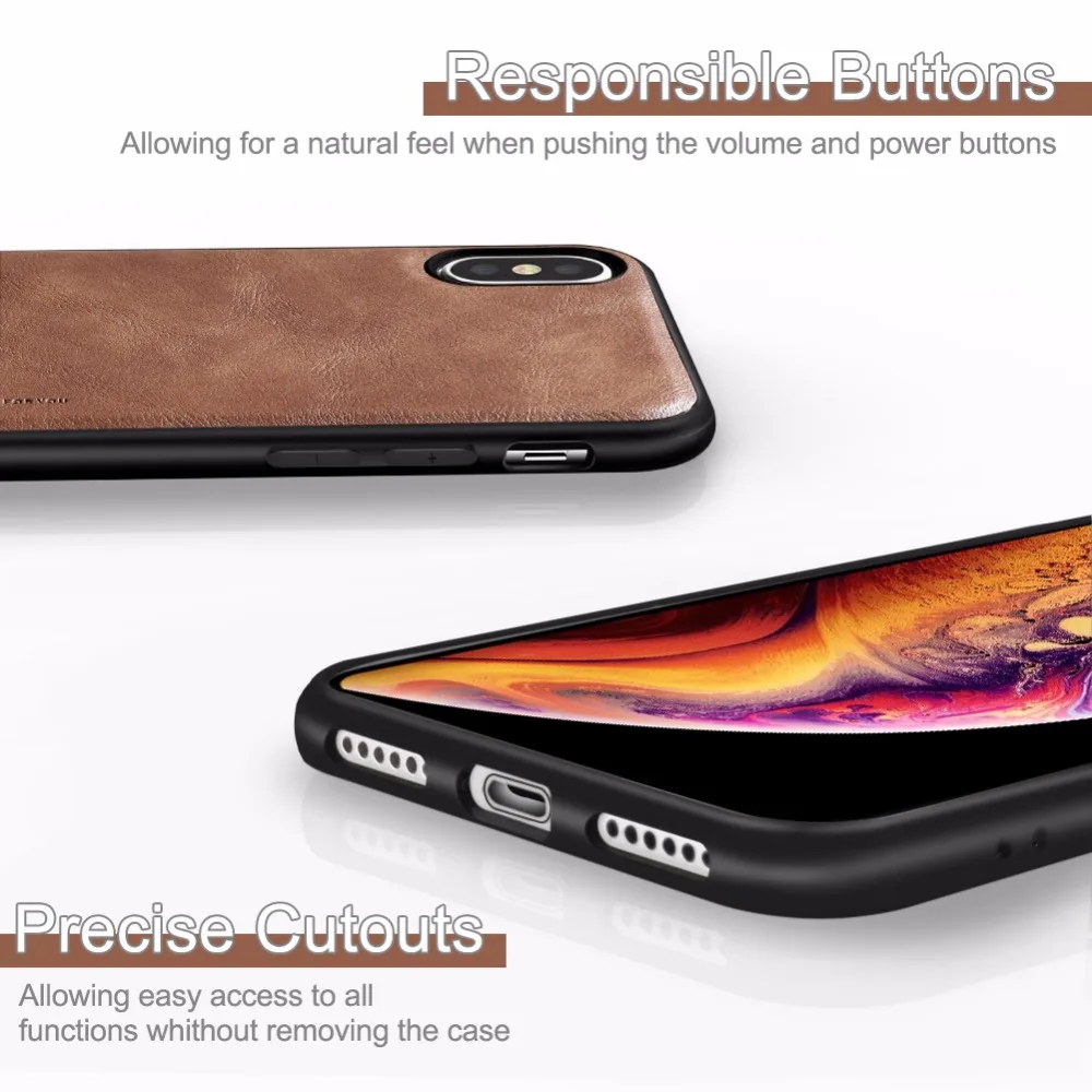 Кожаный чехол X Level для iPhone XS Max Роскошный ультра легкий мягкий Силиконовый