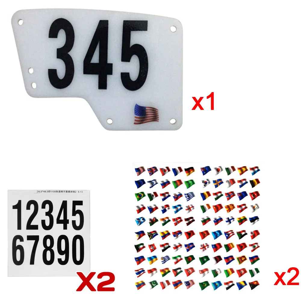 plate with flag Кастом, гоночный велосипед номер пластины с наклейками наклейки флаги Vittel номера DIY пользовательские Аксессуары для велосипеда - Цвет: plate with flag