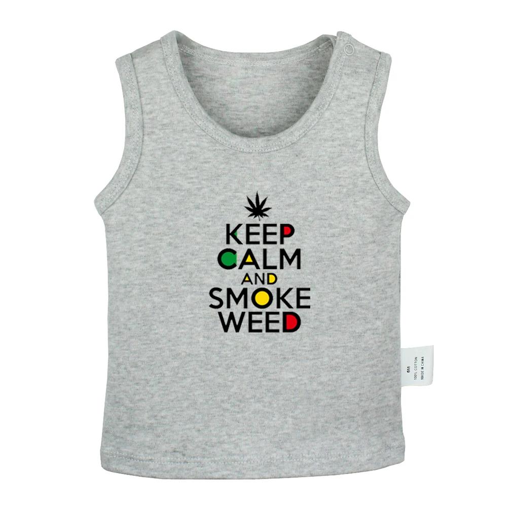 KEEP CALM AND SMOKE WEED Pokemon Charmander Bulbasaur/топы на бретельках для новорожденных и малышей