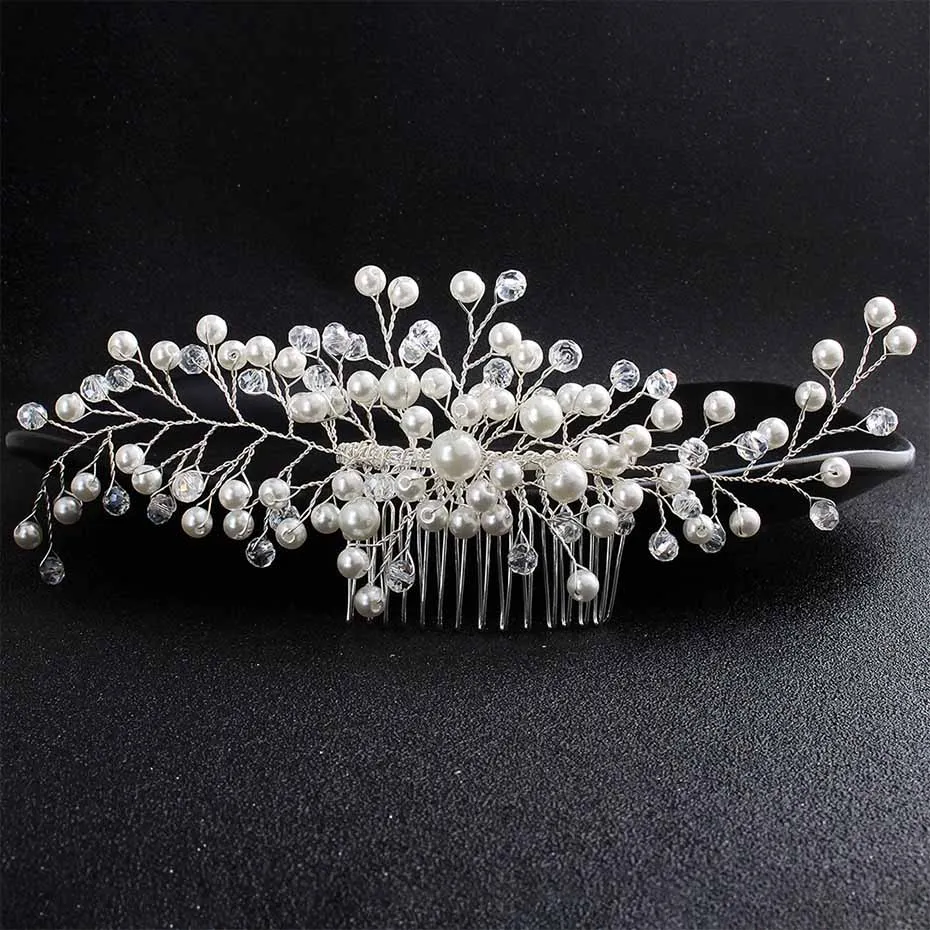 Модные жемчужные свадебные аксессуары для волос QYY заколки расческа 2019 украшения