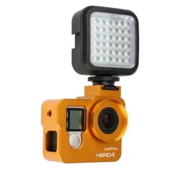 Hero 4 hero 3+ алюминиевый сплав CNC защитный корпус оболочка корпуса+ фильтр объектива+ вспышка для Gopro hero 4 3+ аксессуары для камеры - Цвет: GoldenCaseAndLight