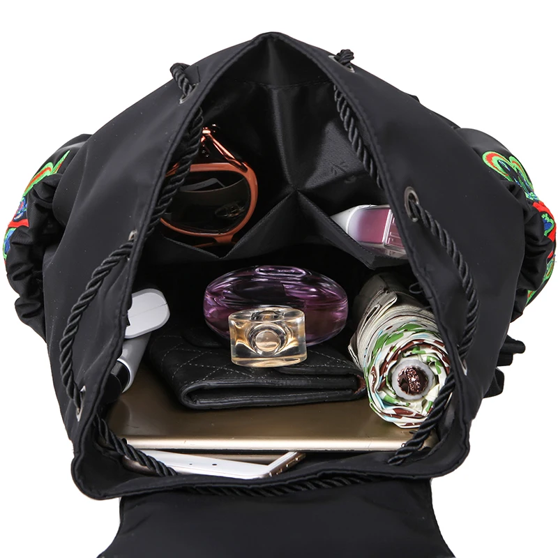 Kvky бренд национального Для женщин нейлон Рюкзаки Винтаж школьников Сумки