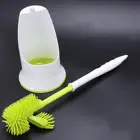 Двусторонняя портативная щетка для туалета, мягкая нано-щетка для чистки, чистящий инструмент для ванной комнаты, аксессуары для украшения ванной комнаты
