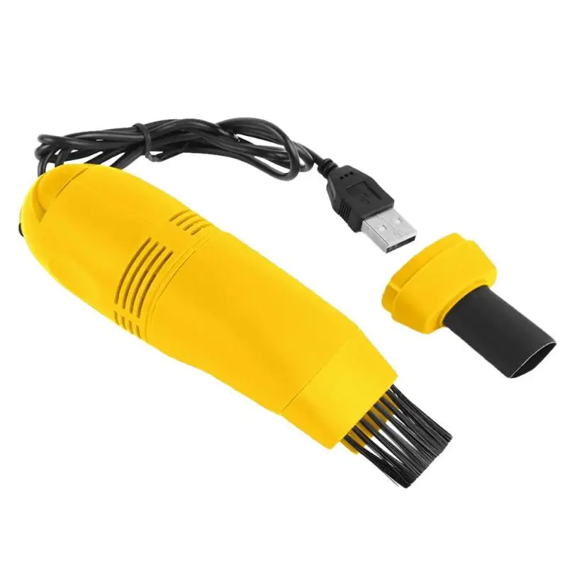 VODOOL мини-пылесос USB автомобильный интерьер вентиляционное отверстие щетка для чистки инструментов Комплект для ПК ноутбука клавиатура пылесборник - Цвет: Yellow