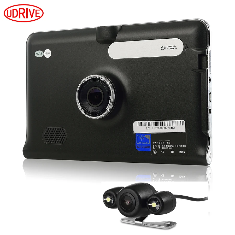 Udricare 7 дюймов gps навигации Android видеорегистратор Allwinner A33 4 ядра 16 GB Dual Камера