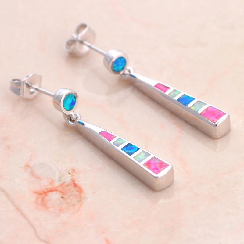 Rolilason Очаровательная Цвет огненный опал Серебро штампованные подарки на день