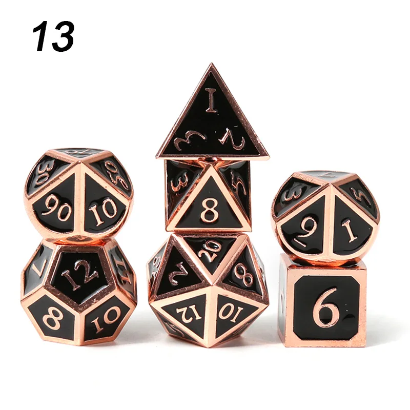 Chengshuo rpg кости dnd многогранные наборы металлические Подземелья и Драконы цинковый сплав Синий цифровой кубики шаблон настольные игры d20 10 8 12 - Цвет: 13