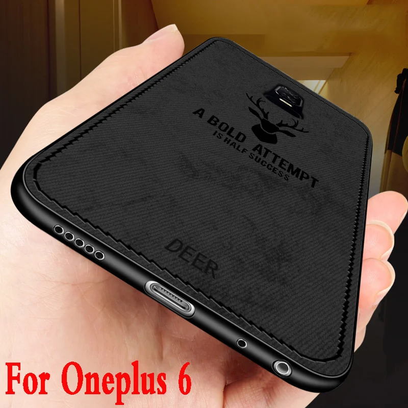 Чехол для Oneplus 6 с тканевым узором one plus чехол 1 + Силиконовый противоударный в