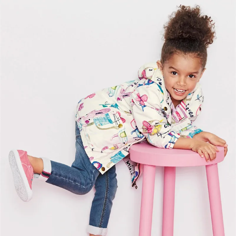 2018 Брендовая верхняя одежда с принтом для девочек сезон осень весна детский плащ