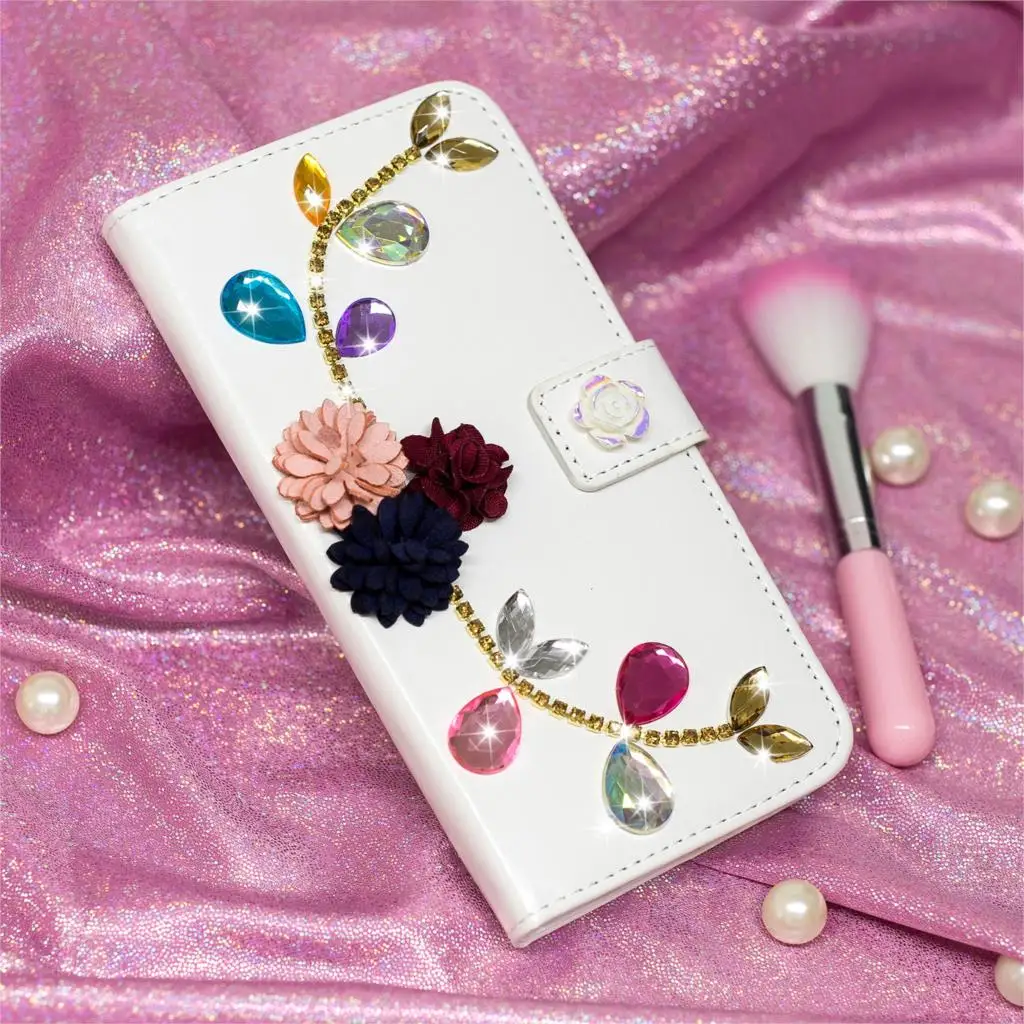 Dulcii для huawei P20 Lite флип чехол со стразами Декор кожаный бумажник Стенд fundas |