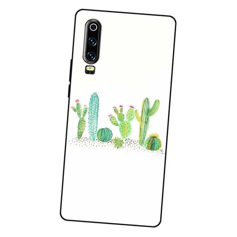 N277 кактус Обои Черный силиконовый чехол для huawei P8 P9 P10 P20 P30 Lite Pro P Smart Plus 2017 2019 |