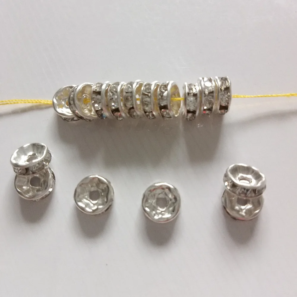 Wholesale 500pcs 6mm/8mm/10mm Rhinestone Spacer Beads Fit Women DIY Jewelry Making Bracelet Necklace Earrings Beaded Material | Украшения и