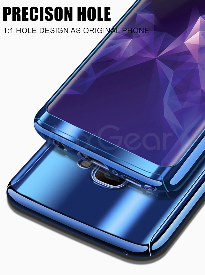 MaxGear 360 Degree Shockproof Cases For Samsung Galaxy S8 S9 Plus Phone Case S7 Edge Plating Mirror Full Cover |