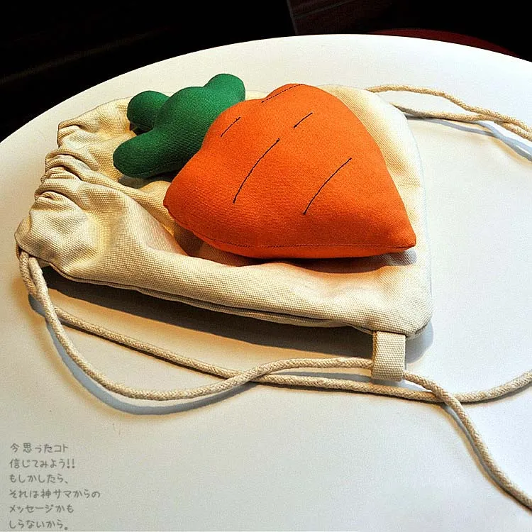 Мода строка дизайн симпатичные морковь холст дети школьный рюкзак сумки на