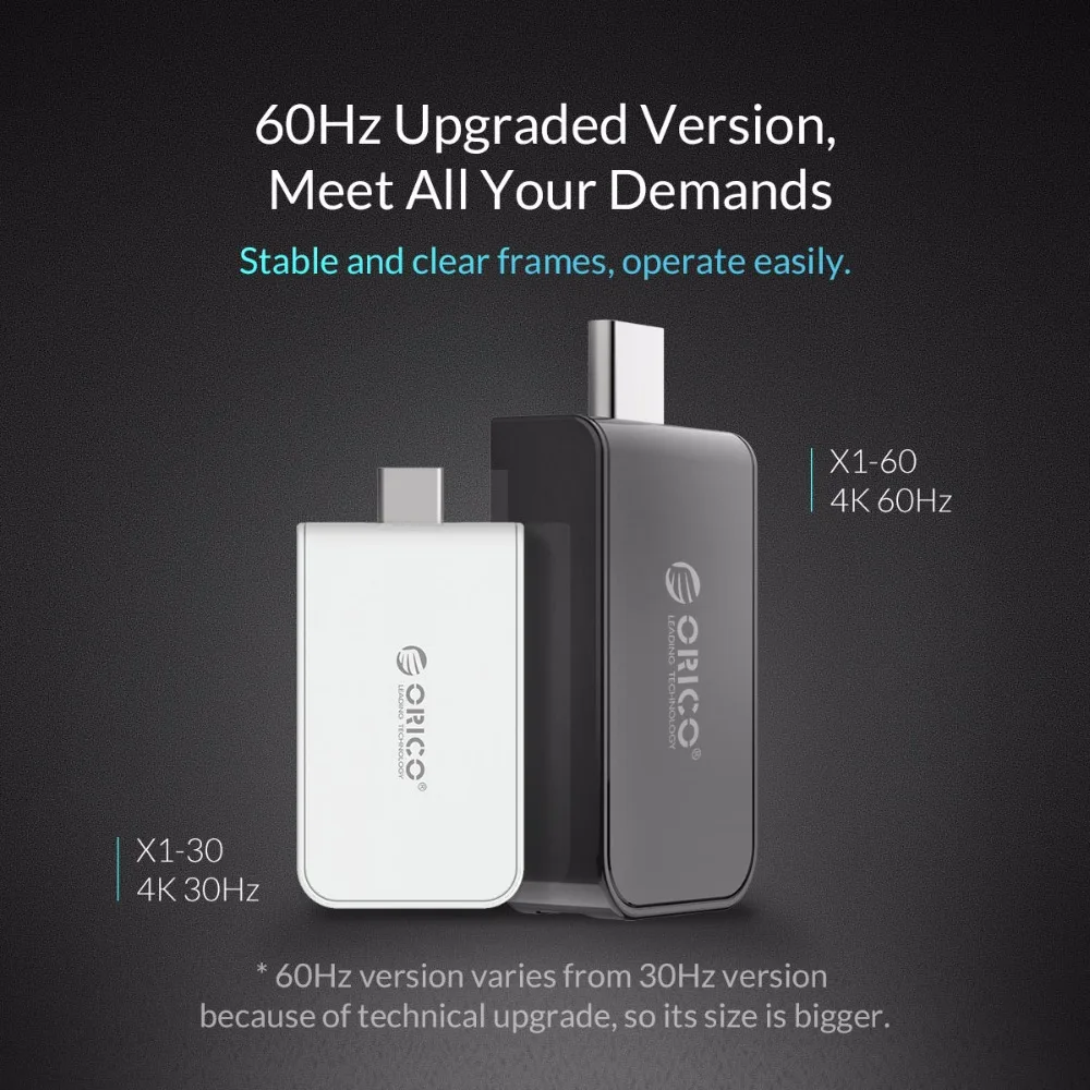 Адаптер для видеосъемки от ORICO Type C до HDMI с поддержкой 4K6 0Hz/4K30Hz USB адаптер мини
