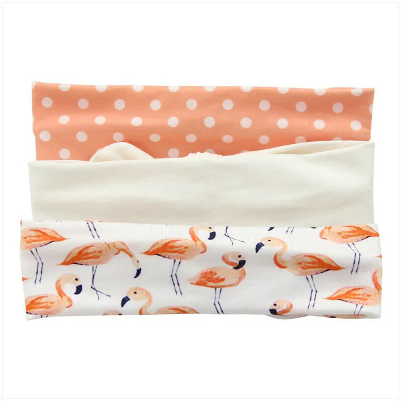 PUDCOCO 3 шт./компл. Одежда для детей; малышей; девочек с цветочным принтом для девочек, с завязками на бант, повязка на голову, Детская повязка на голову аксессуары Головные уборы