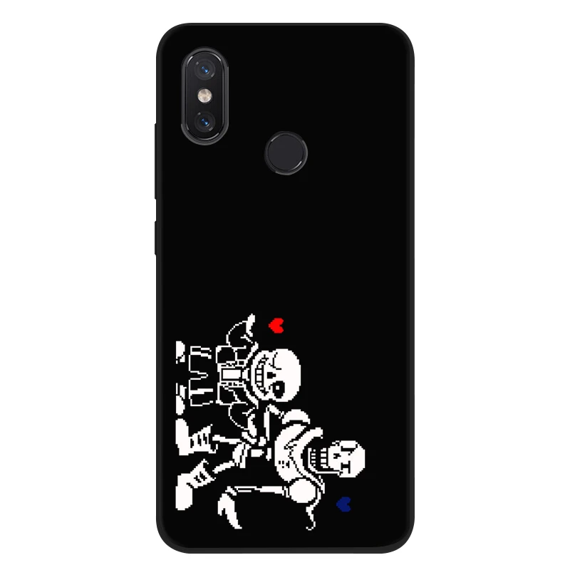 Черный силиконовый чехол из ТПУ для Xiaomi Redmi 4A 4X 5 5A Plus 6A 6 Pro S2 Папирус андертейл Санс