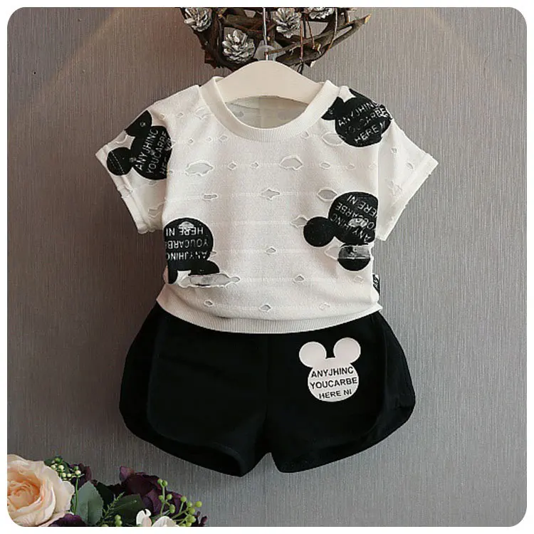 Girls clothing sets 2-7Y long sleeve cute mickey kids clothes baby girls conjuntos infantis menina minnie ropa de bebe | Детская одежда