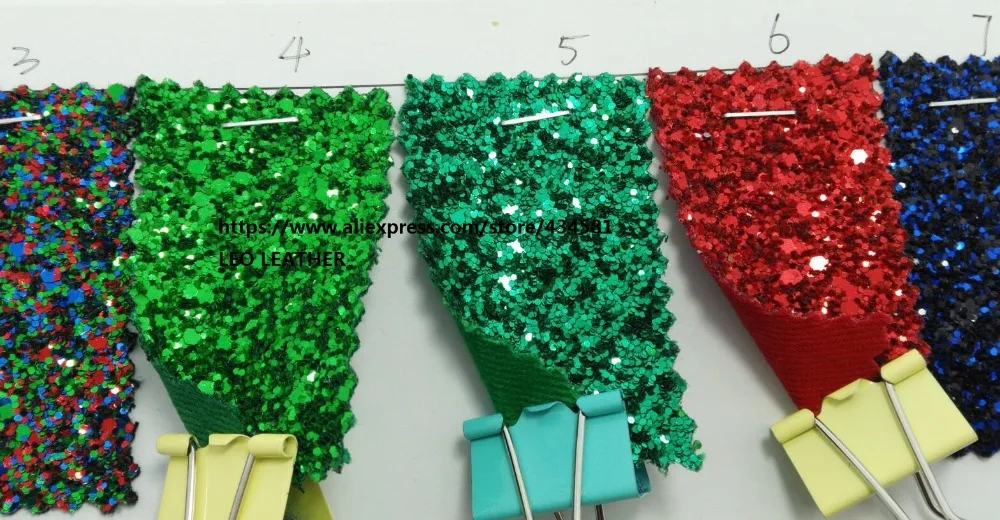Christmas Green and Red Mixed Color Chunky Glitter Leather PU for DIY accessories wallpaper handbags shoes P1338 | Дом и сад