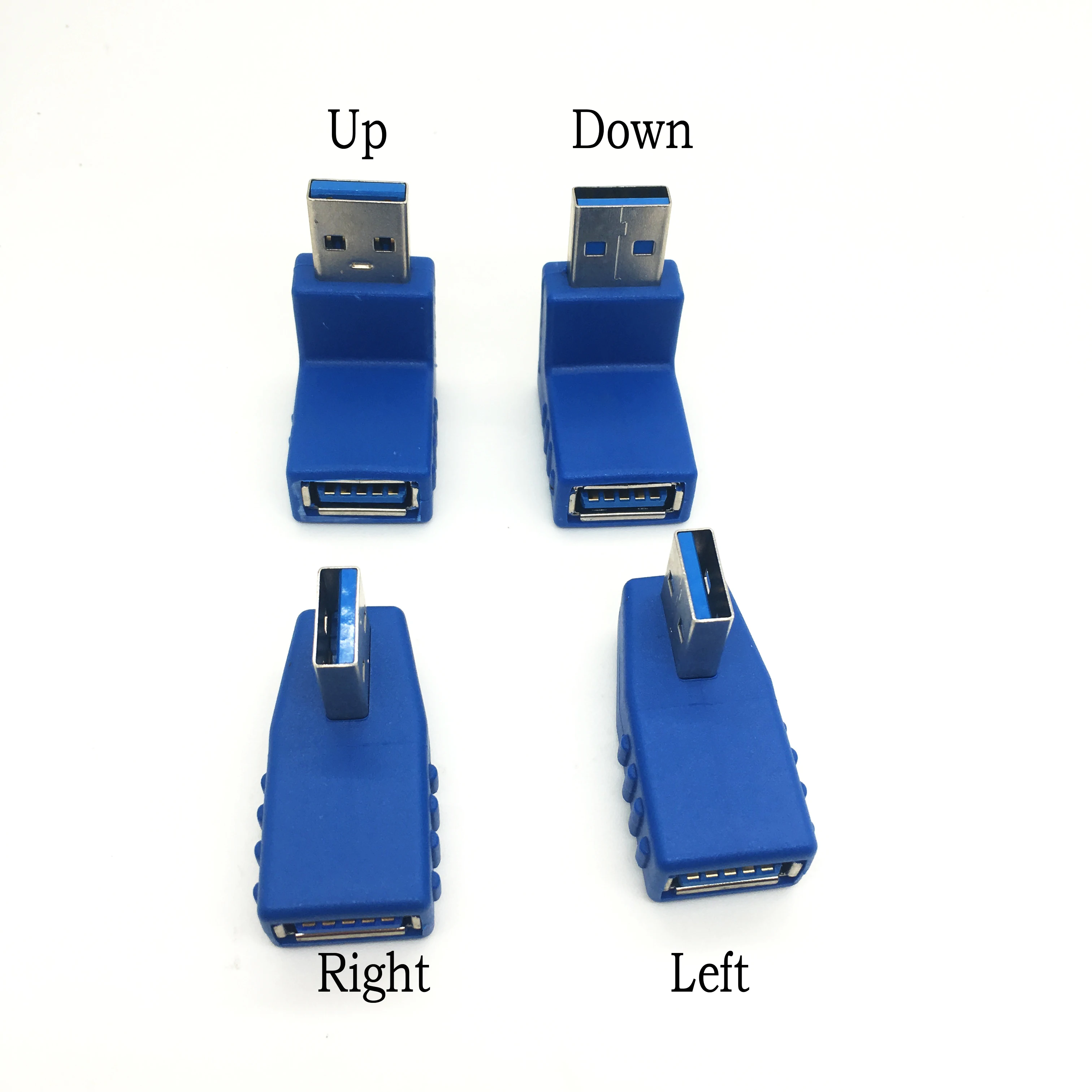 Синий 90-градусный вертикальный левый правый вверх вниз Угловой USB 3 0 папа к гнезду