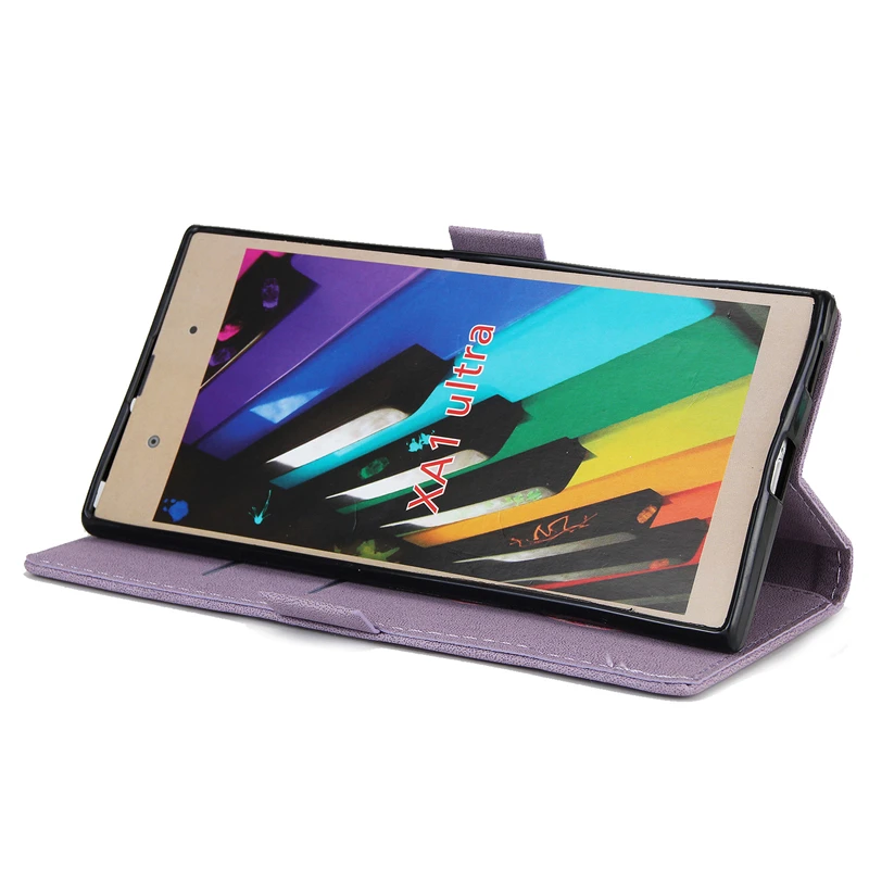 Роскошный чехол для Sony Xperia xa1 флип искусственная кожа + защитный силиконовый ULTRA